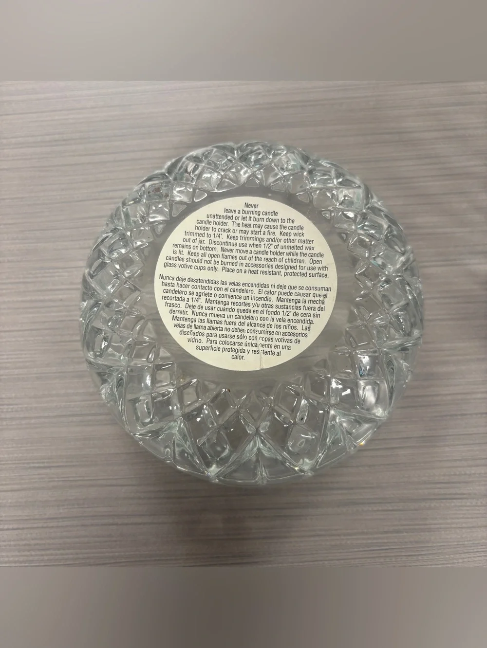 vintage Homco crystal glass fairy lamp (candle holder) manufactured by the India